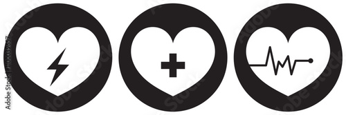 Emergency first aid defibrillator sign.
