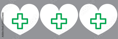 Emergency first aid defibrillator sign.