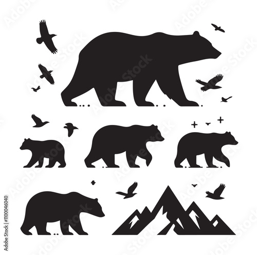 bear silhouette  illustration vector