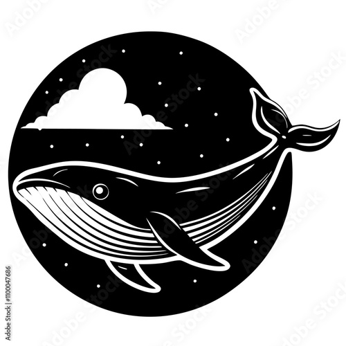 a blue whale cruising serenely