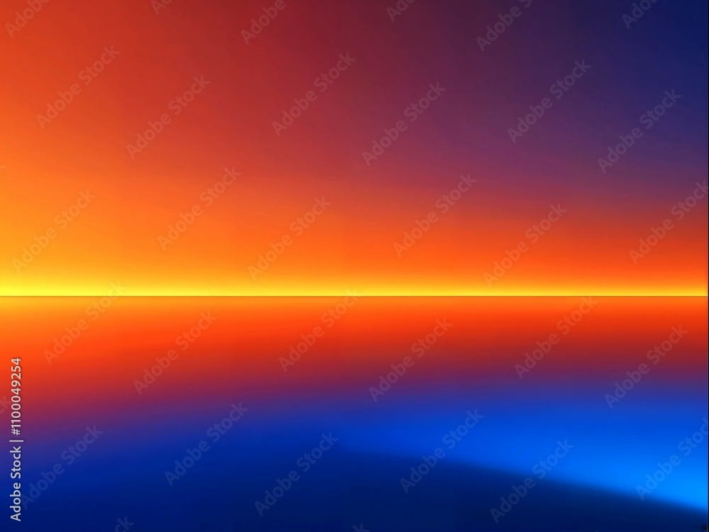 Naklejka premium Cobalt Blue and Orange Gradient Metallic Surface at Sunset