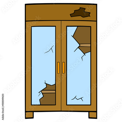 broken closet illustration hand drawn isolated vector