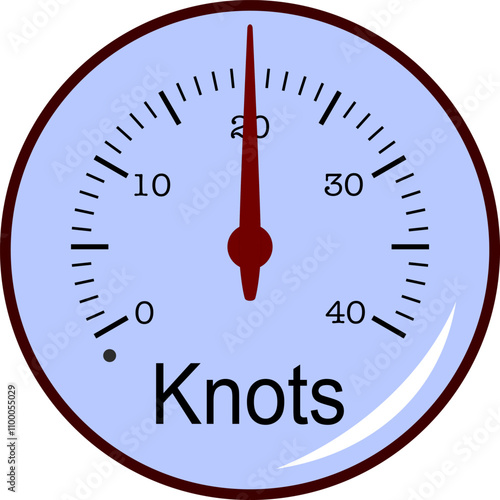 Nautical Speed Indicator. Knots display. Speedometer. Isolated vector illustration.