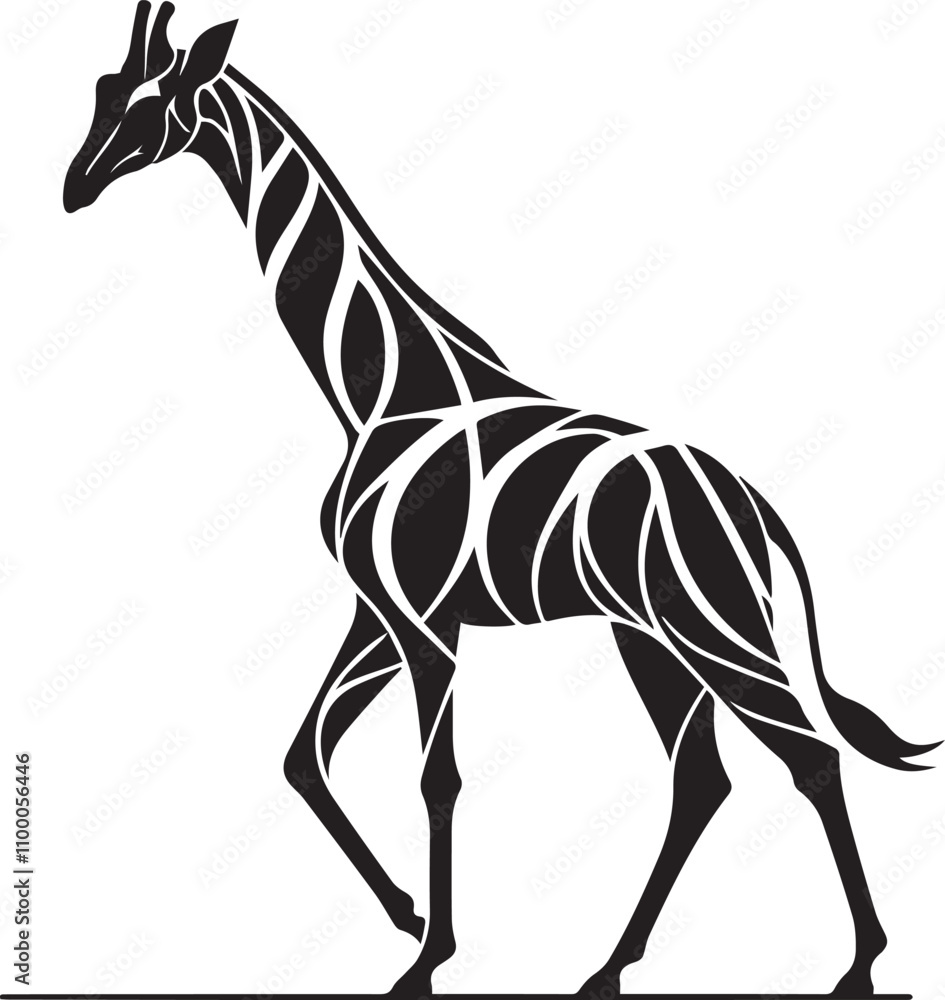 Obraz premium Sleek and modern giraffe outline with sharp edges