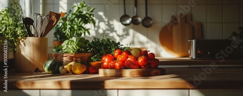 Serene Kitchen with Vibrant...