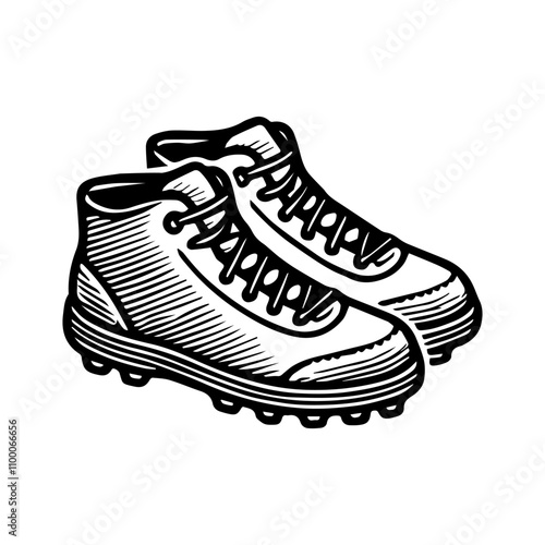 Simple Vector Icon of a baseball cleats – Logo Design Illustration