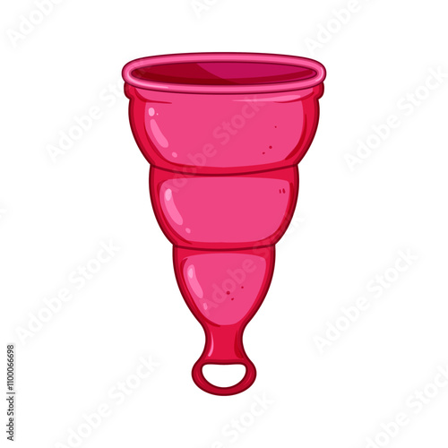 insertion menstrual cup cartoon. removal cleaning, size flow, capacity flexibility insertion menstrual cup sign. isolated symbol vector illustration