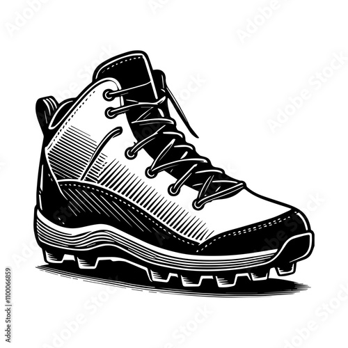 Simple Vector Icon of a baseball cleats – Logo Design Illustration