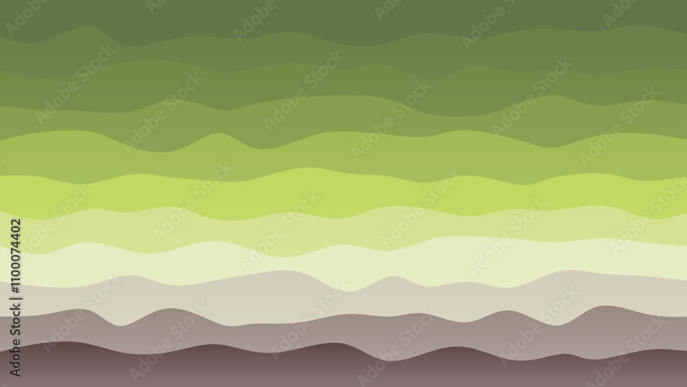 Obraz premium Green and brown coloured wave patterned background with a flowing design