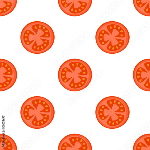 slice of tomato seamless pattern