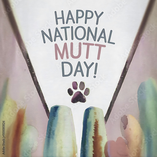 National Mutt Day Creative Text Banner Artistic Design Inspiration for Pet Lovers
 photo