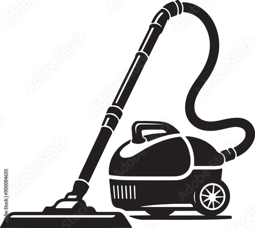 vaccum cleaner machine silhouette vector art illustration.