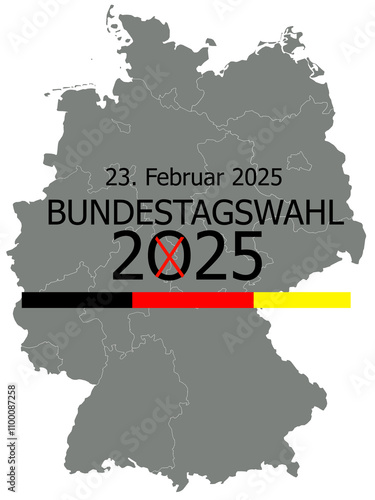 Obraz na płótnie Banner Bundestagswahl 2025 im Februar Illustration Wahlen Konzept Deutschland transparent w salonie