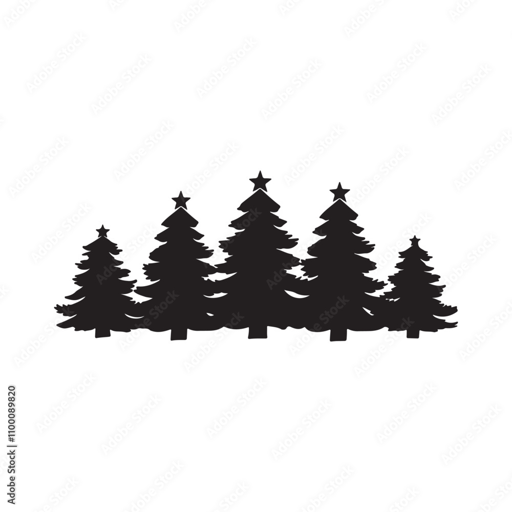 Fototapeta premium Fir tree, Pine tree, Christmas tree, Tree, forest, nature, Tree form, and Christmas tree silhouette