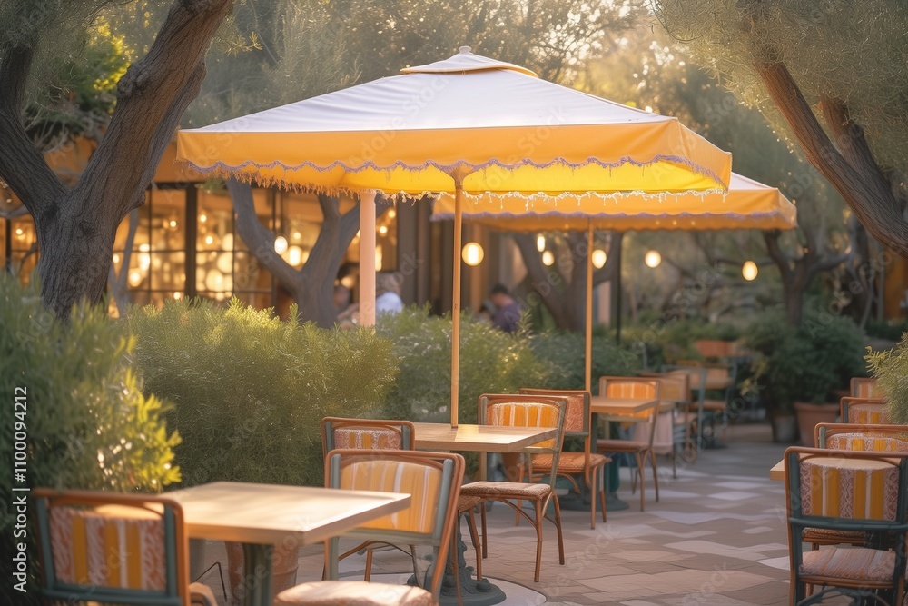 Fototapeta premium Dining tables of the cafe at outdoor