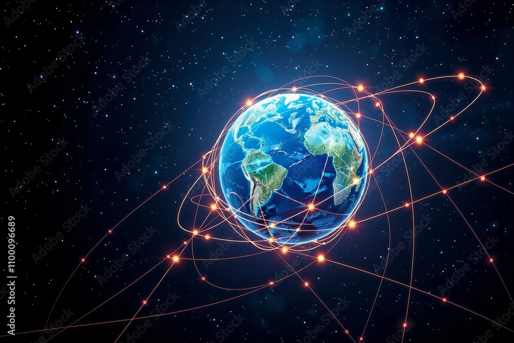 Obraz premium Globale Vernetzung – Eine leuchtende Verbindung.