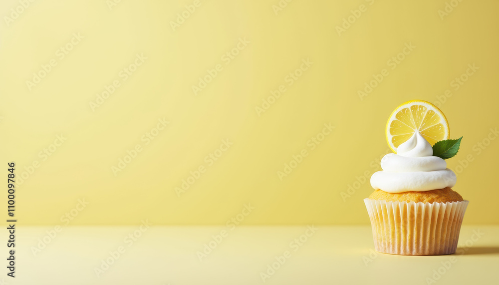 Bright lemon cupcake with fluffy frosting, ideal for National Lemon Cupcake Day celebrations. Bright lemon cupcake with fluffy frosting, ideal for National Lemon Cupcake Day celebrations.