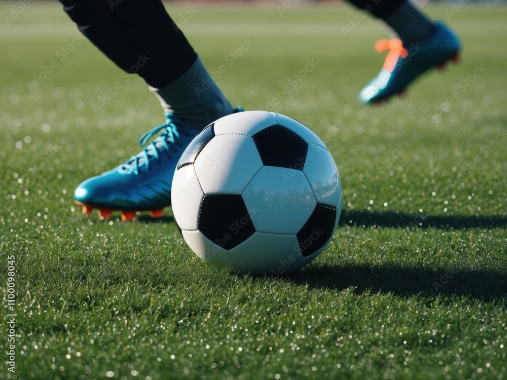 Fototapeta premium soccer ball on the field