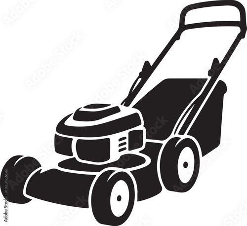 lawn mower machine silhouette vector art illustration