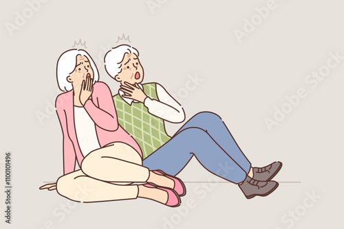 Panic among elderly people who fell to ground and screamed in fear caused by shocking information