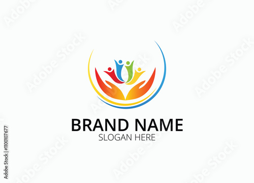 people logo, community logo, community care logo vector design
