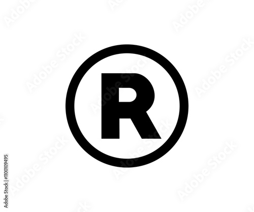 Registered trademark icon. Copyright mark symbol icon. Intellectual property sign vector design and illustration. 