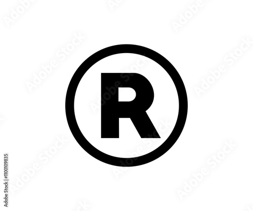 Registered trademark icon. Copyright mark symbol icon. Intellectual property sign illustration on transparent background PNG. 
 photo