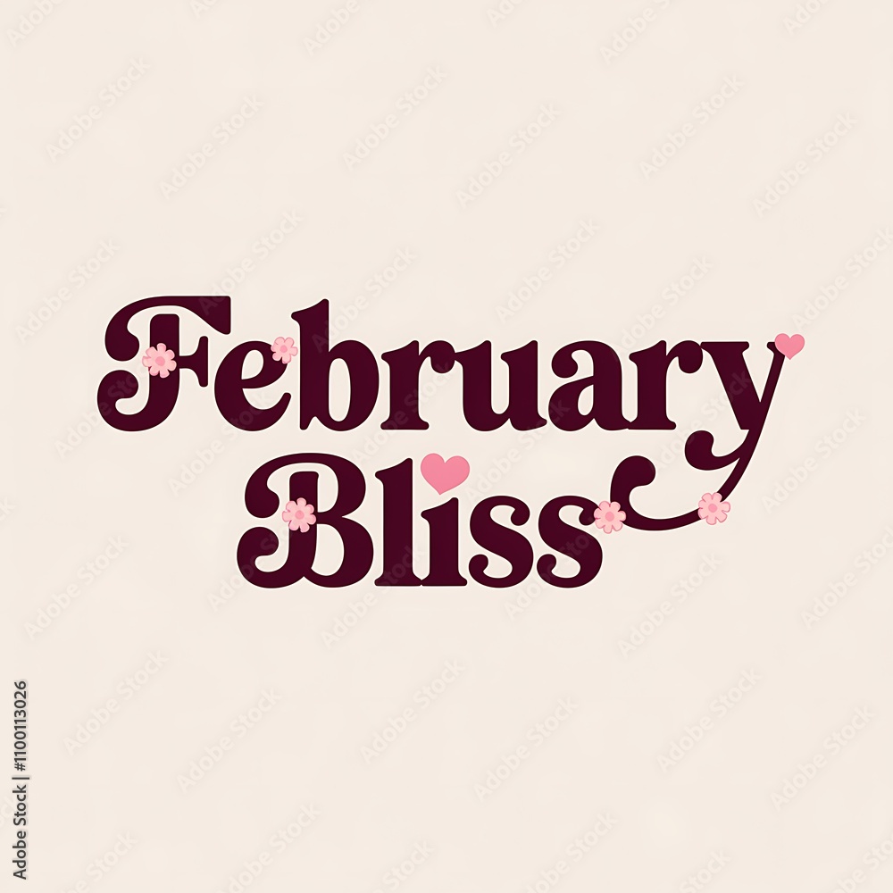 Fototapeta premium February Bliss Floral Design Hearts Flowers