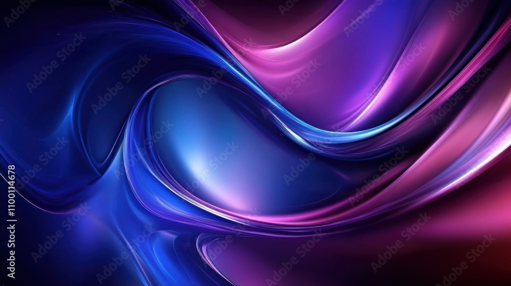 Fototapeta premium Abstract swirling purple and blue light waves.