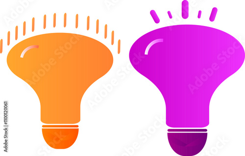 light bulb, icon setL, inspiration, Bulb Icons. idea, vector, illustration ,isolated on transparentIdea lamp icon collection
