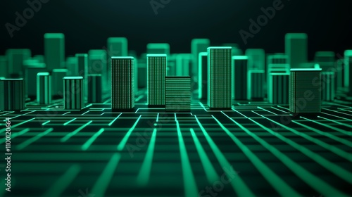 Concept of a Polluted Cityscape in Neon Colors photo