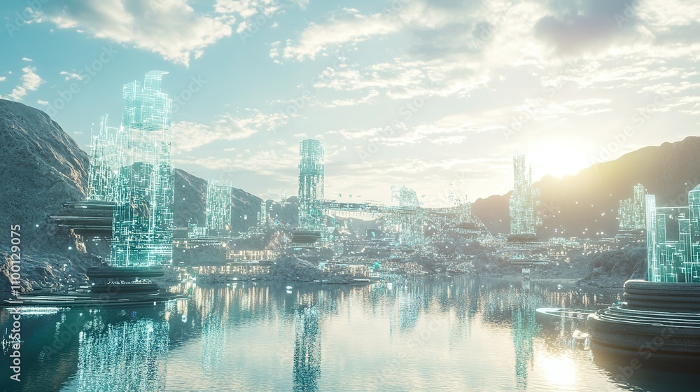 Fototapeta premium The digital world of the future