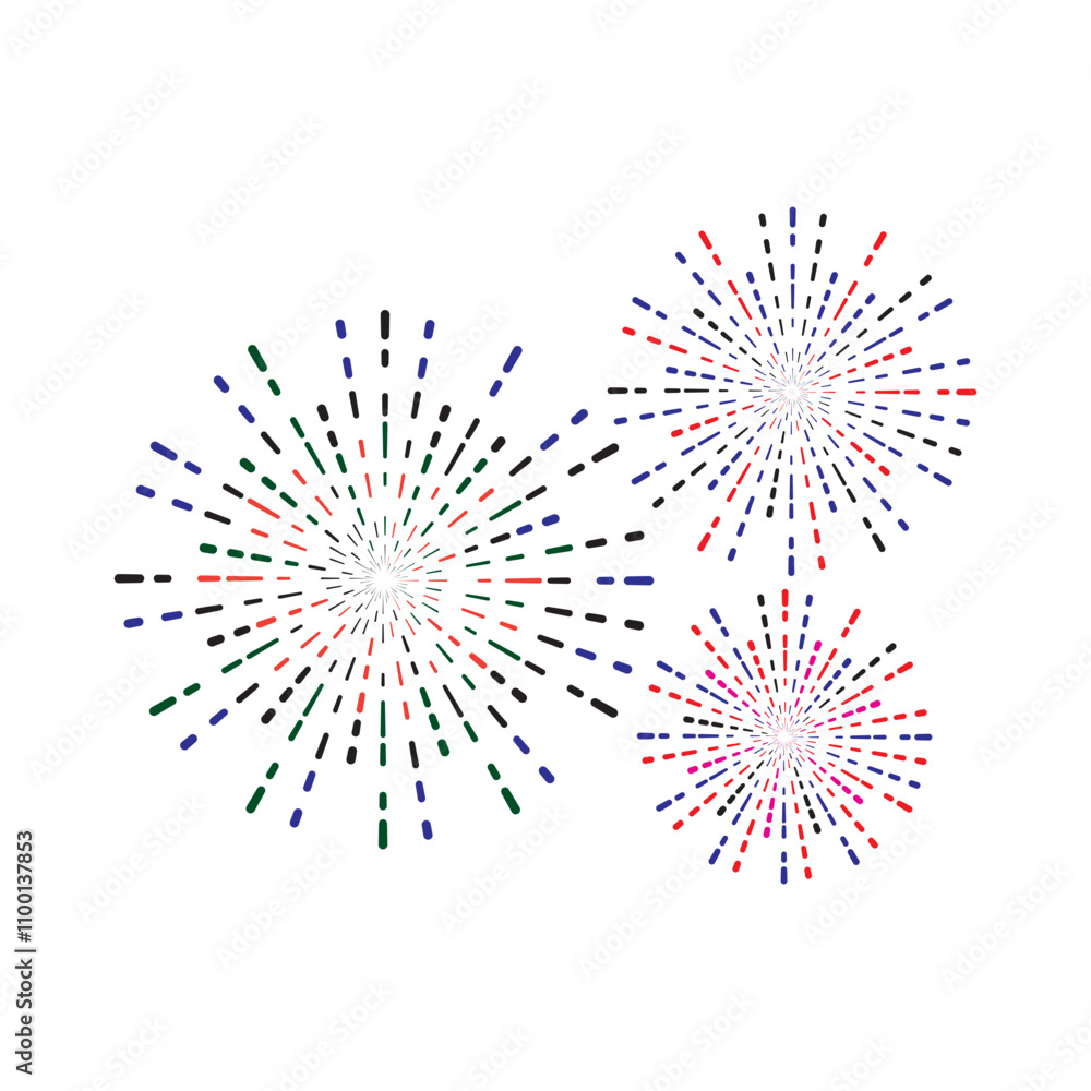 Obraz premium Firework illustration template vector design