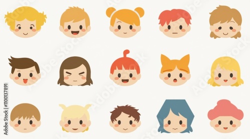 Minimalist Emoji Pack: Solid Color Facial Expressions