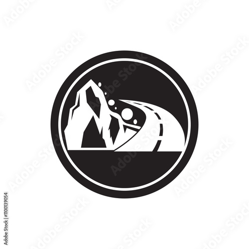 landslide prone road sign. road traffic sign symbol icon logo illustration