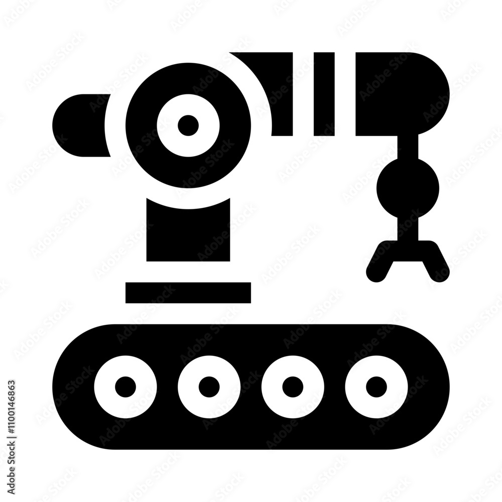 Robot Arm glyph icon Robot Arm glyph icon