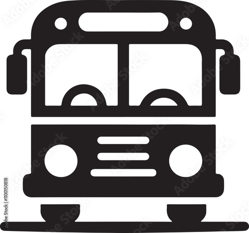 A bus icon vector art illustration silhouette style on a white background.
