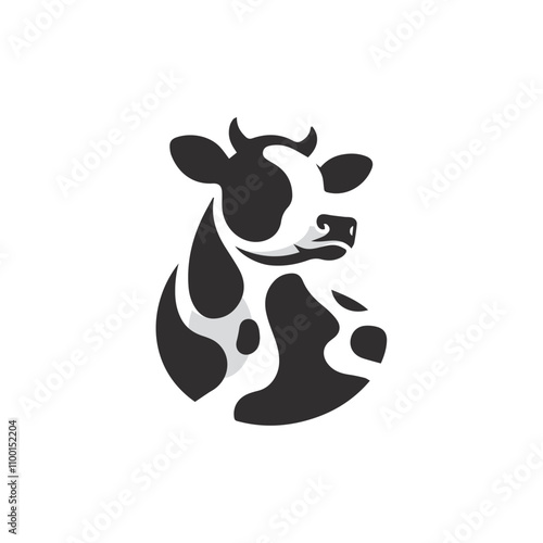 Cow Logo. Cow farm product logo design vector. Fresh natural milk logo template