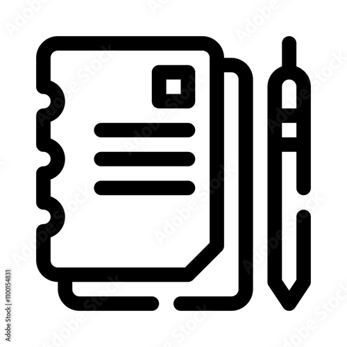 Signed Contract line icon