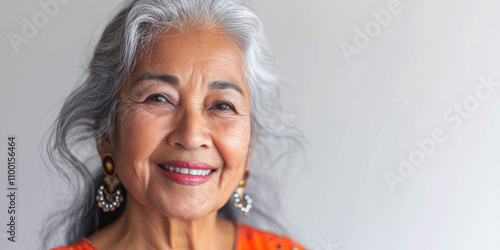 Indian woman 65 years old portrait Generative AI