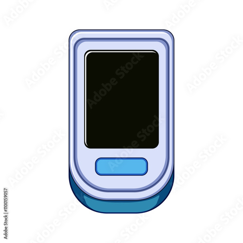monitor pulse oximeter cartoon. health device, fingertip reading, accuracy portable monitor pulse oximeter sign. isolated symbol vector illustration