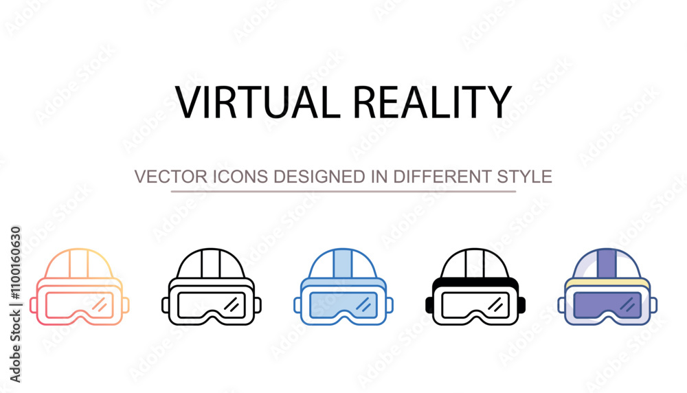 Fototapeta premium Virtual Reality icon design with white background stock illustration