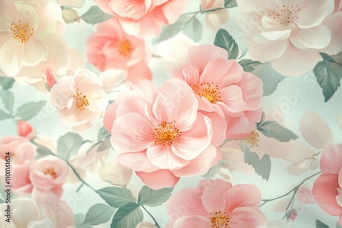 A cluster of pink flowers surrounded by green leaves