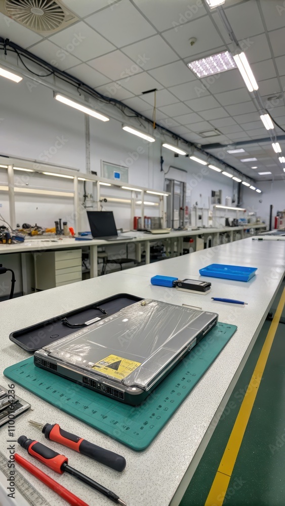 Fototapeta premium Repair technician workspace with tools and equipment