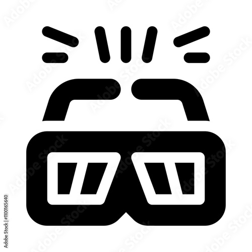 3D Glasses glyph icon