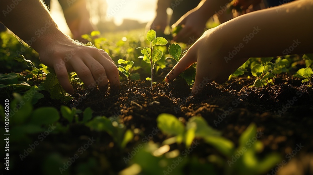 Fototapeta premium planting trees