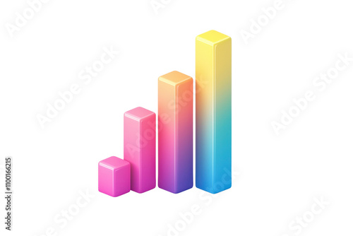 A series of colorful bars arranged in increasing height, representing data or growth statistics. Free Download A series of colorful bars arranged in increasing height, representing data or growth statistics. - GFXLoad