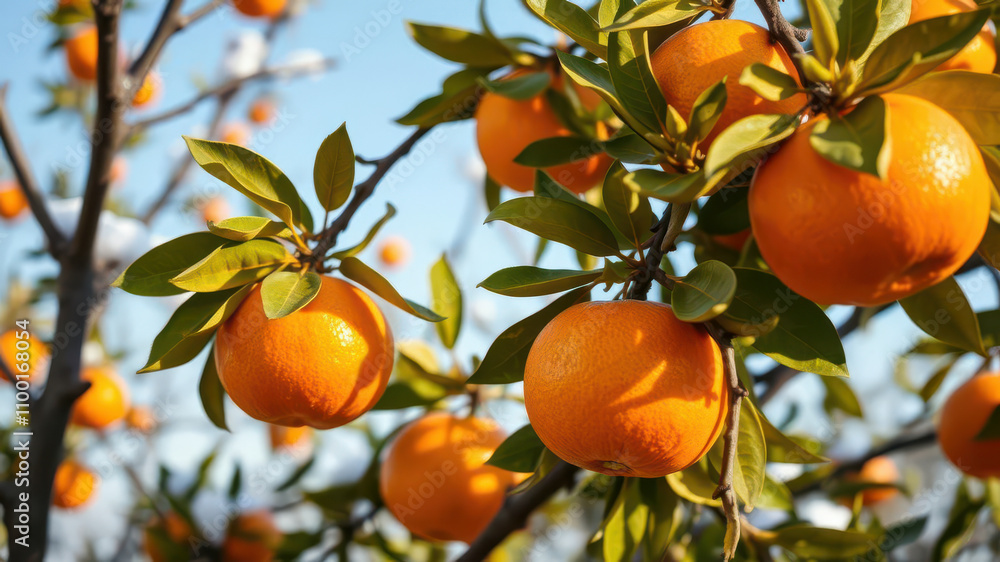 Vibrant Winter Citrus - Snow-Dusted Orange Tree in the Sunshine21 Vibrant Winter Citrus - Snow-Dusted Orange Tree in the Sunshine21