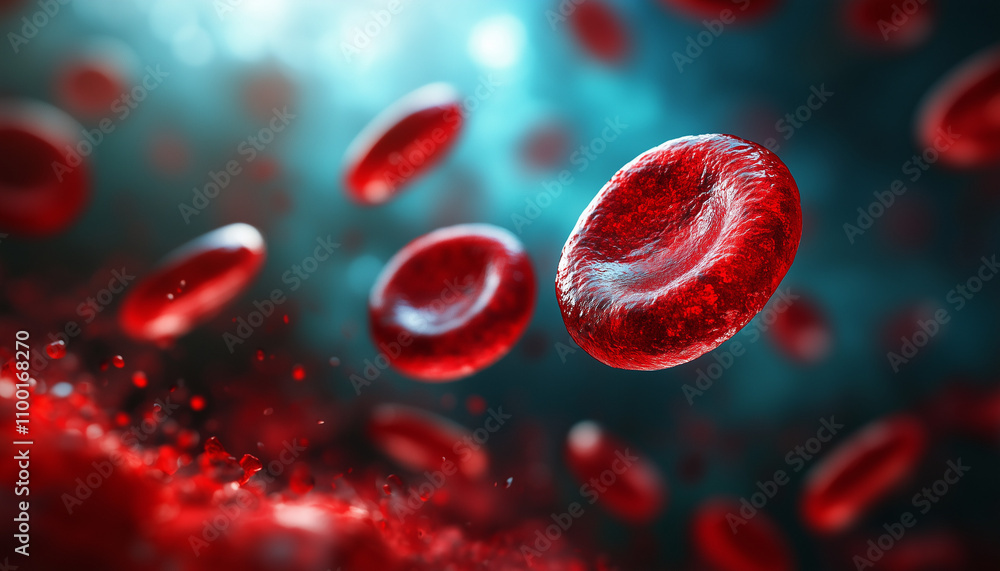 Fototapeta premium blood cells flowing through vein