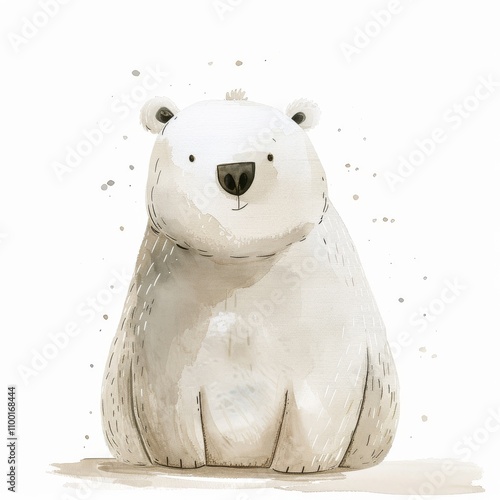 A cute and whimsical illustration of a friendly bear, perfect for children's books and nature-themed designs.